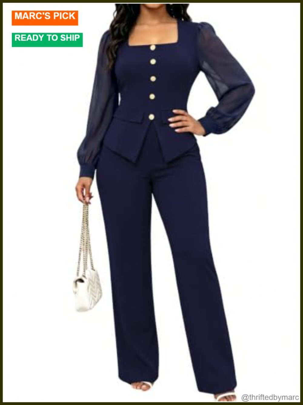 Womens 2 Piece Pantsuit Set Dressy Business Casual Straight Leg Suit